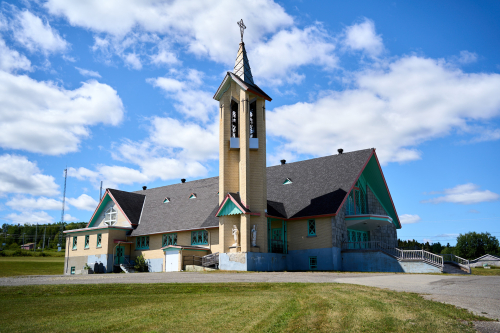 Été,Saison,MRC Côte-de-Gaspé,Région,Douglastown,Église,Culte,Jour,Temps